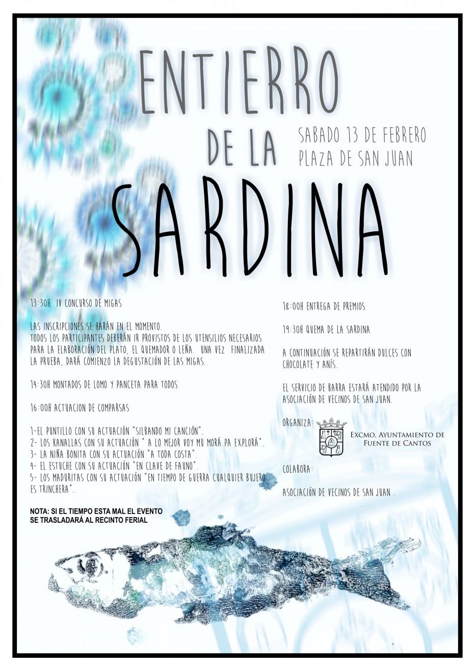Programa del día 13 de Febrero. Entierro de la Sardina