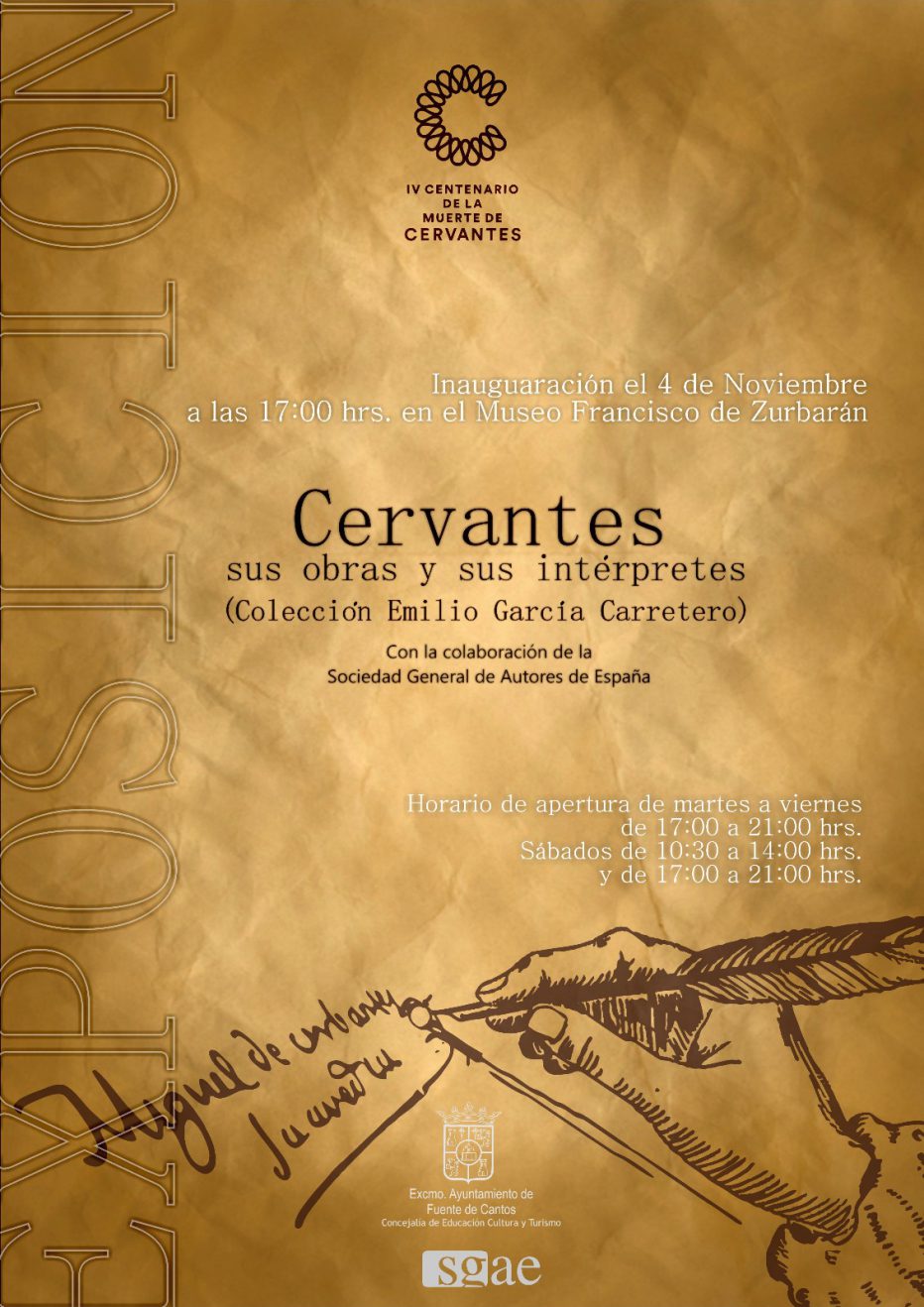4 NOVIEMBRE Inauguración de la Exposición Cervantes sus Obras y sus Intérpretes