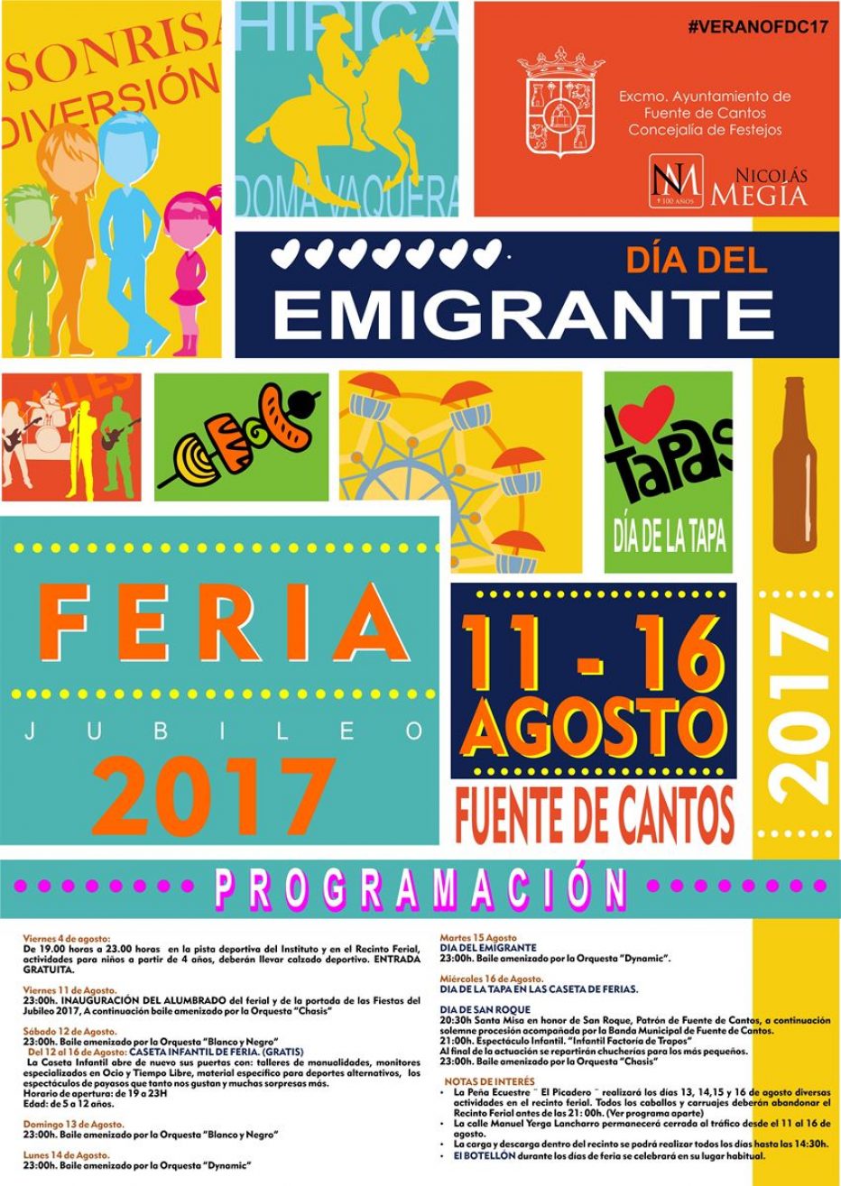 Programación de Feria. Jubileo 2017