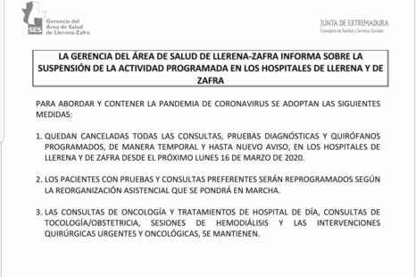 AREA DE SALUD LLERENA – ZAFRA INFORMA