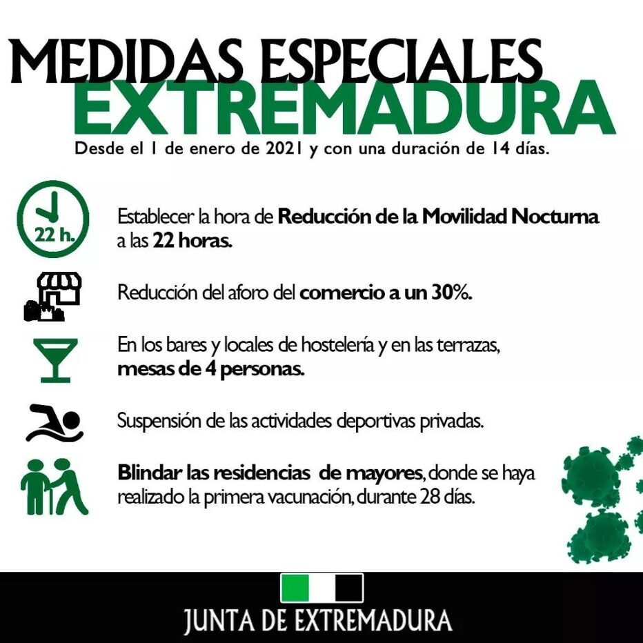 Nuevas medidas especiales Extremadura