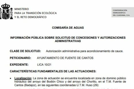 Autorización administrativa para acondicionamiento de cauce.
